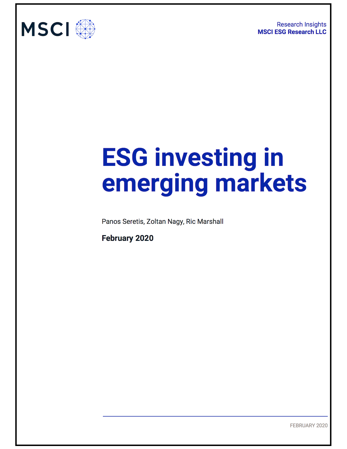 MSCI | ESG investing in emerging markets