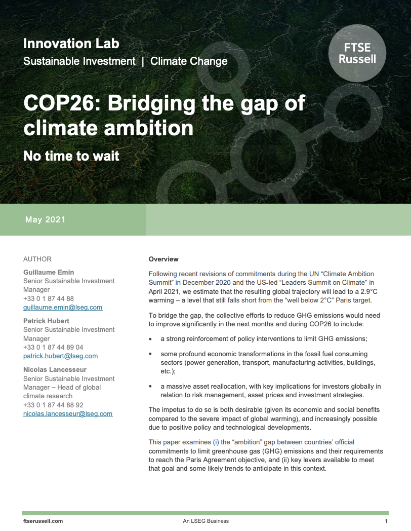 COP26: Bridging the gap of climate ambition | Responsible Investor