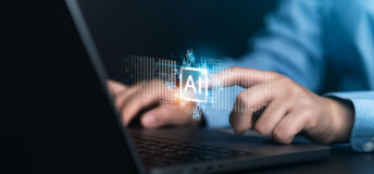 AI data and big data technology Business people calculate, analyze, and visualize complex datasets on their computers. data mining artificial intelligence machine learning business analysis