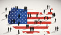 Asset owners slam proposed US diversity reporting rescission Silhouettes of people standing on the US flag.