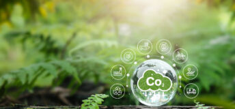 Sustainability and green business with icons on crystal balls. renewable energy concept Reduce CO2 emissions concept, green business using environmentally renewable energy. change, weather
