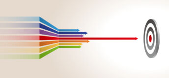 Multiple arrows heading towards the centre of a target