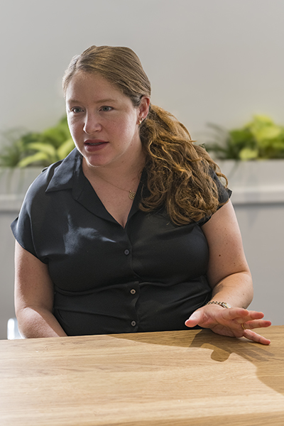 Amanda Feldman speaking at the Climate X roundtable