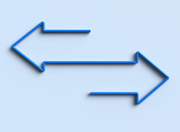 Arrows in opposite directions