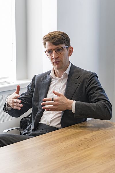 Colin Etnire speaking at the Climate X roundtable