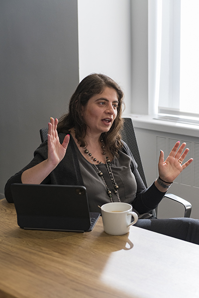 Marina Severinovsky speaking at the Climate X roundtable