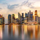 Singapore delays ISSB reporting by up to five years Moody Sky at Sunset with Reflection in Marina Bay, Long Exposure to Blur Water