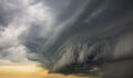 Super cell storm cloud above the ocean