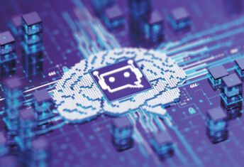 Visualization of an AI-backed computer chip.