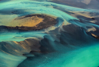 Icelandic landscape with clouds and hills