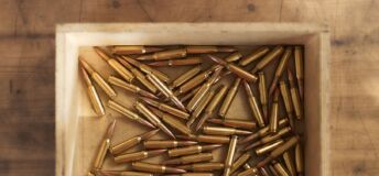Picture of ammunition in a wooden box