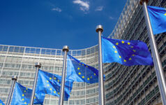 EU flags near of European Commission building