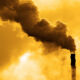 Pollution rising from factory smoke smokestack chimney environment