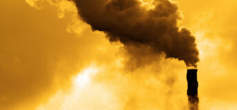 Pollution rising from factory smoke smokestack chimney environment