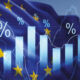 Image of graphs and statistics laid out over the EU flag.