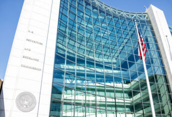 SEC climate rule rescission โbetraysโ US investors, says Herren Lee-backed group Washington DC, USA - January 13, 2018: US United States Securities and Exchange Commission SEC entrance architecture modern building sign, logo, american flag, looking up sky, glass windows reflection