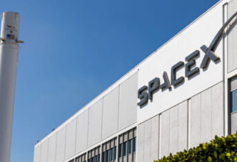 A photo of SpaceX's headquarters