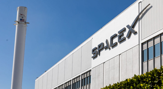 A photo of SpaceX's headquarters