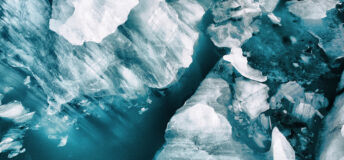 A photo of melting icebergs