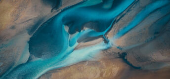 An aerial photo of rivers and streams