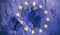 Oil majors intensified SFDR 2.0 lobbying in July European Union flag on cracked wall background. 3d illustration