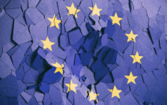 Oil majors intensified SFDR 2.0 lobbying in July European Union flag on cracked wall background. 3d illustration