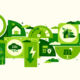 House energy efficiency, energy efficient rating class concept, eco home renovation save cost. Low-consumption ecological house. Green Building for Sustainable Development Concept