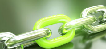 Strong green link. Leadership concept