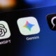 AI assistant apps on an Apple iPhone - OpenAI ChatGPT, Google Gemini, and xAI Grok