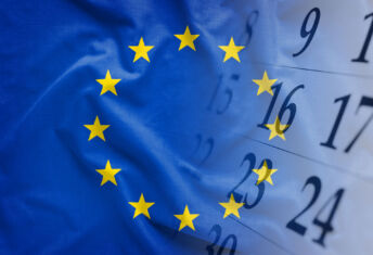 EU targets carbon pricing, chemicals and consumer rights in autumn agenda The flag of European Union with calendar of the month in the background