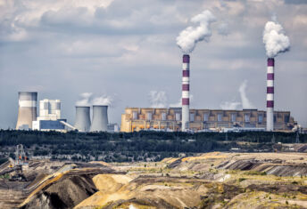 Environmental degradation in coal-fired power station in Belchatow, Poland
